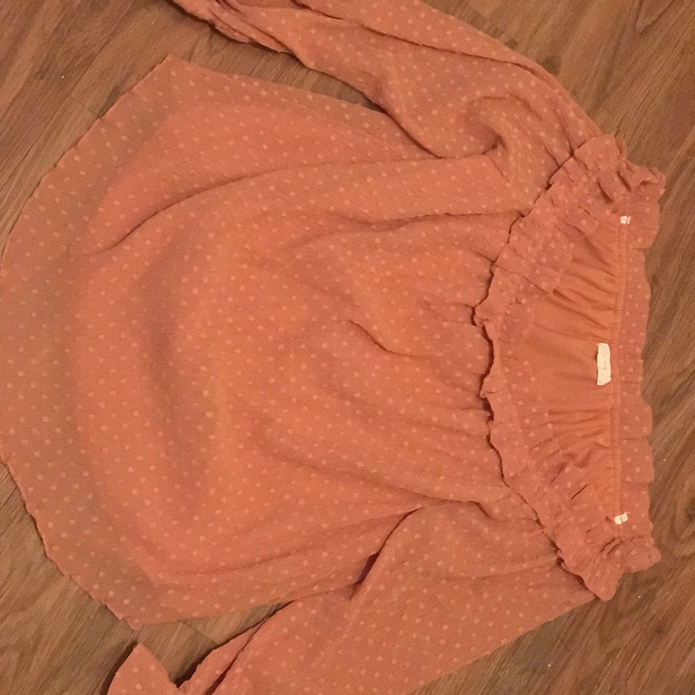 Cold shoulder soft pink blouse